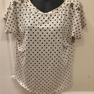 Polka Dot Women's Top - Beige and Black
